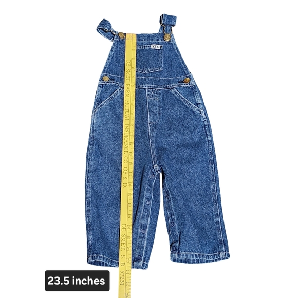 KEY Denim Overalls 12 Months Baby Boy Blue Farmcore Blue Collar Country Western - Picture 10 of 12
